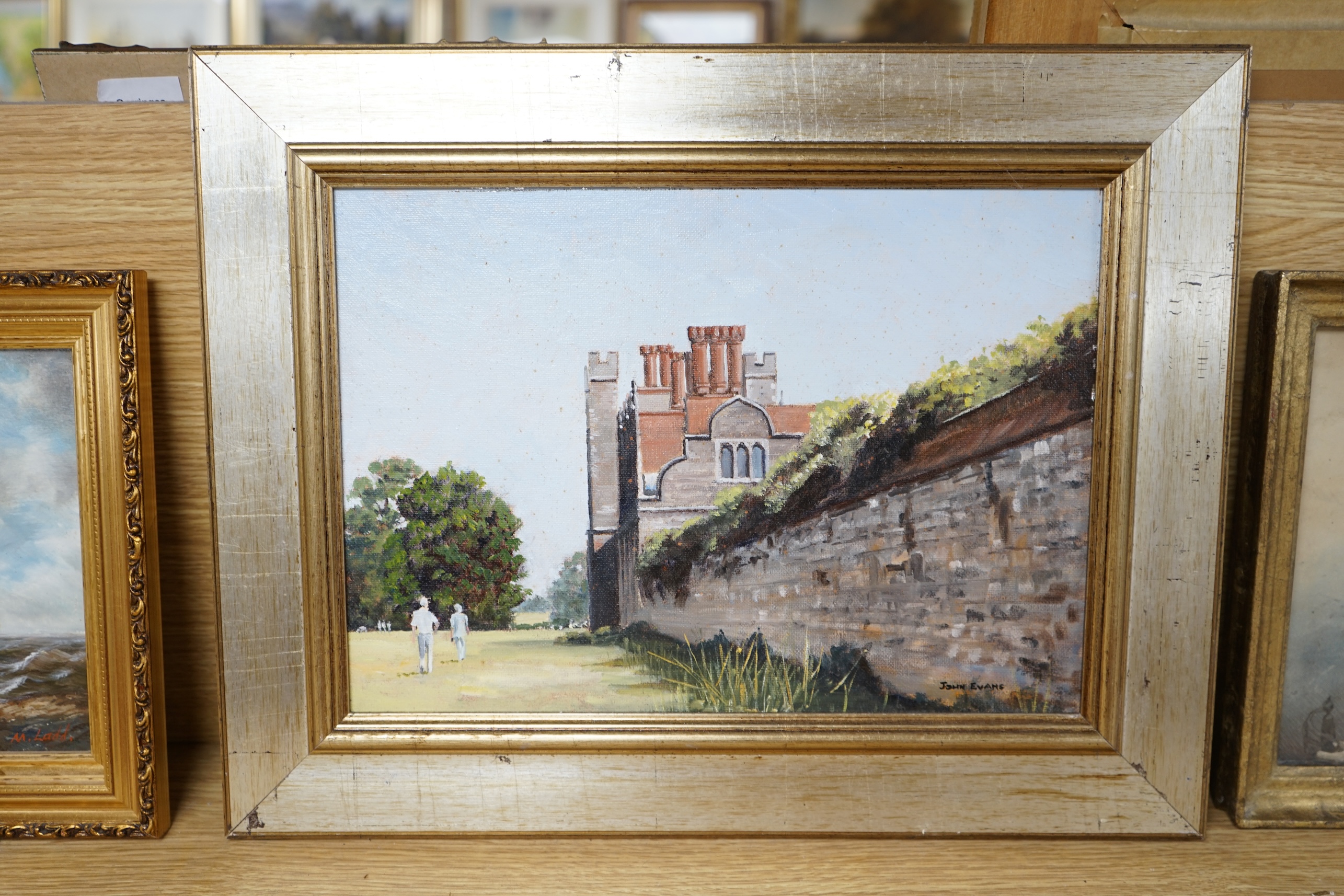 John Evans (20th. C), oil on canvas board, ‘Knole Park’, signed, 24 x 34cm. Condition - good, would benefit from a clean